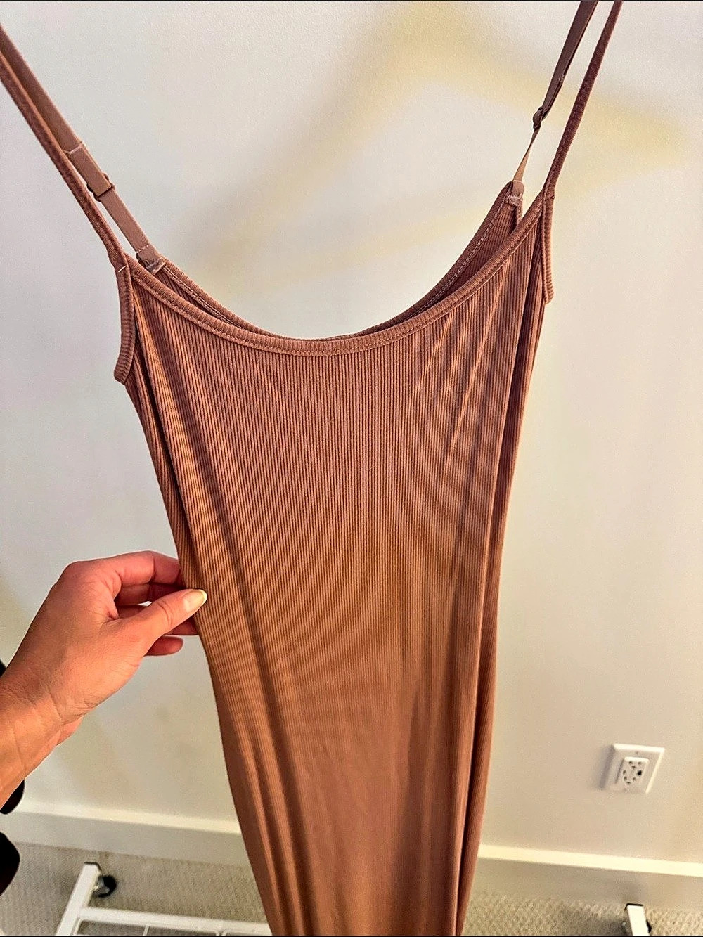 Skims Ribbed Maxi Dress in Dusty Rose Size Small